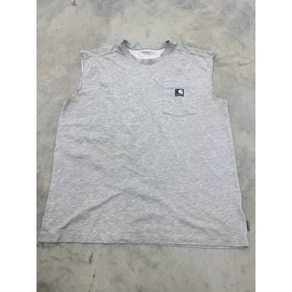 Carhartt Workwear Pocket T-Shirt Mens Large Heather Gray Relaxed Fit Sleeveless